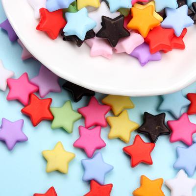 Home Party Supplies Sternförmiger Abstandshalter 200 Stück Schmuckzubehör Erkenntnisse Lose Perlen DIY Candy Color 9mm Acryl