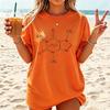 Fashion Women T Shirts Caffeine Molecule Print T-Shirt Tees Casual Tops Summer Female Clothing Coffee Drinker Women's T-shirt