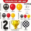 117pcs All-in-one Car Balloon Garland and Arch, Perfect for Lightning McQueen Racing Themed Birthday Parties and Themed Events