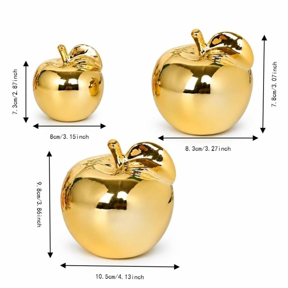 3 Sizes Ceramic Apple Figurines European Style Fruit Decoration Ornaments  Home Office
