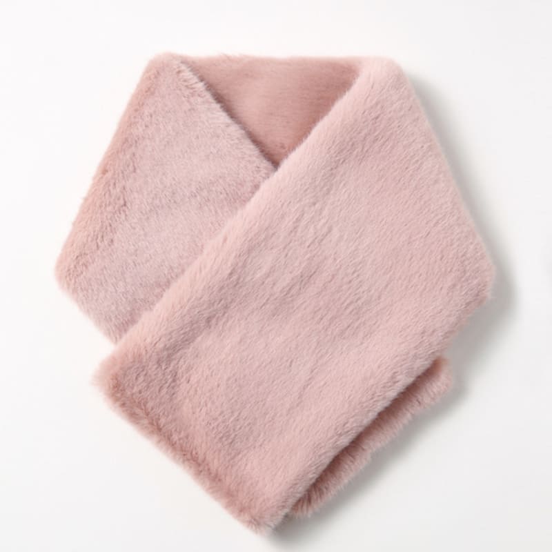 LALA Fur Wide Scarf - Pink