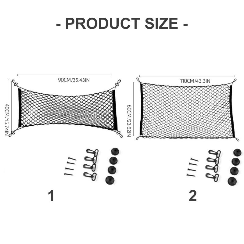 Adjustable Vehicle Cargo Net Storage Bag With Quick Installation For SUV Car And Family Travel