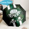 Custom Name Umbrella Palmeiras Team Crest Umbrella 8-Frame for Travel, Camping, Casual Lightweight Portable, Essential for Family Gifts