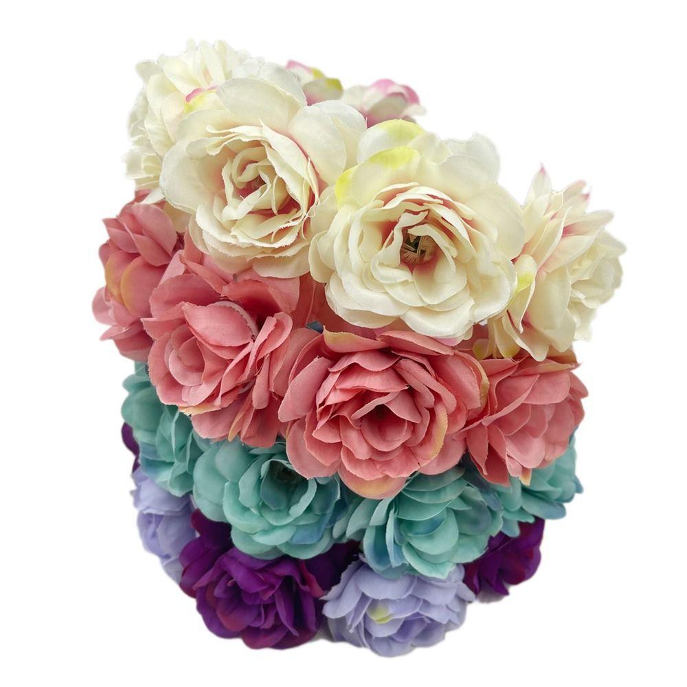 Wedding Festivals Floral Crown Hairband Bohemian Headwear Rose Flower Headpiece  for Women Girls
