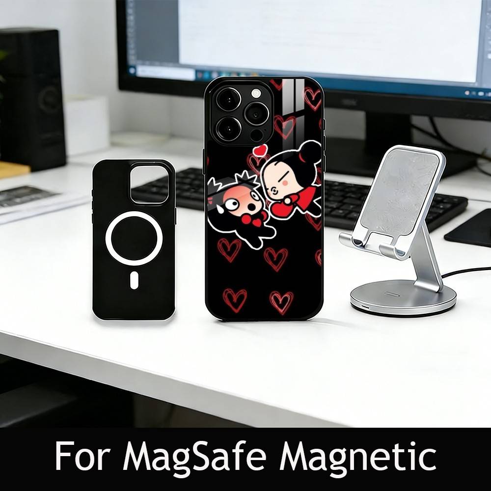 Chinese Doll P-Pucca Phone Case For iPhone17,16,15,14,13,12,11 Plus,Pro Magnetic For Magsafe Wireless Charging iPhone14Plus