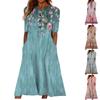 Summer Dress For Women 2023 Casual Printed V-Neck Short-Sleeve Beach Swing Dress