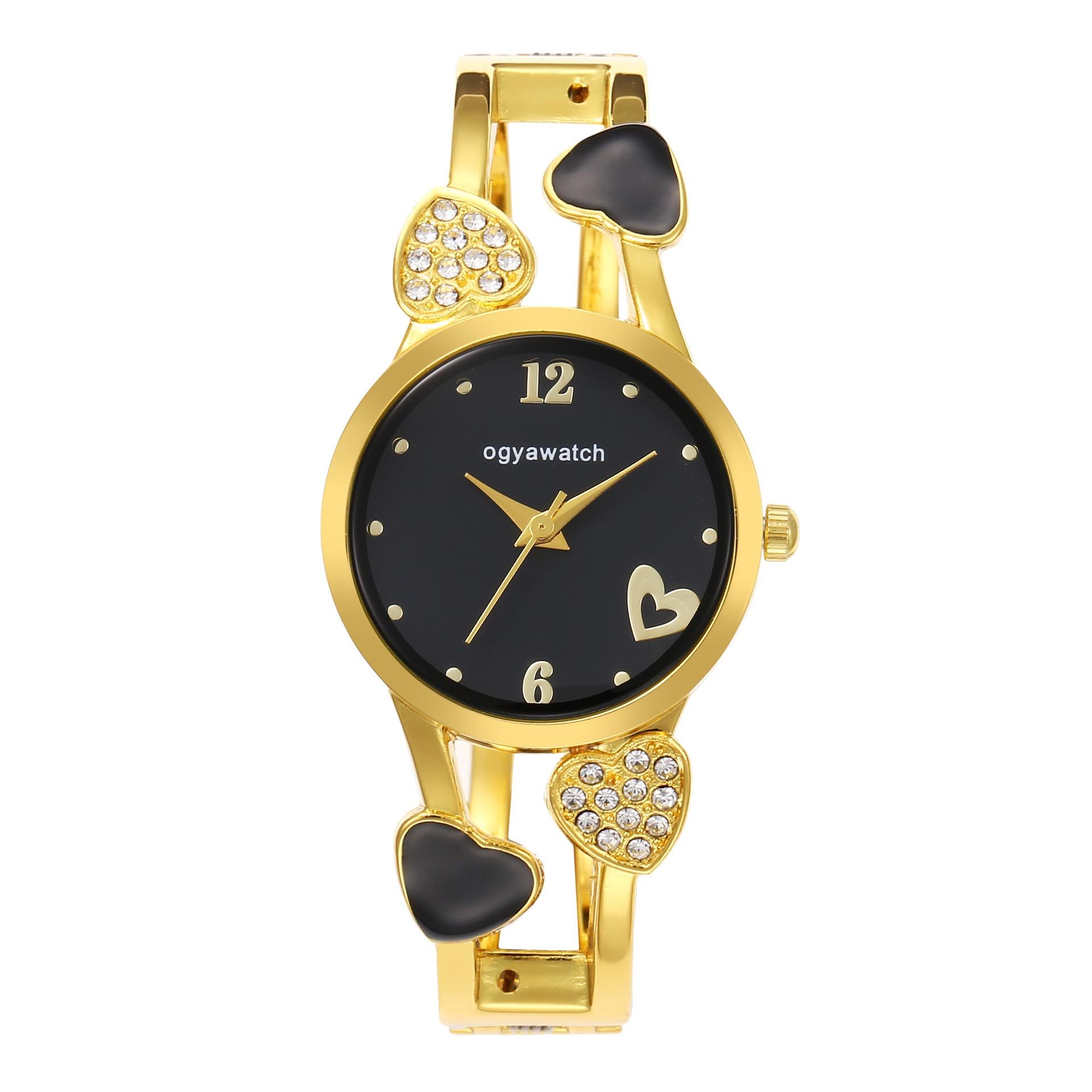 Bracelet Watch Women Watches Heart Shaped Luxury Rhinestone Women s Watches Ladies Watch Steel Clock чёрный
