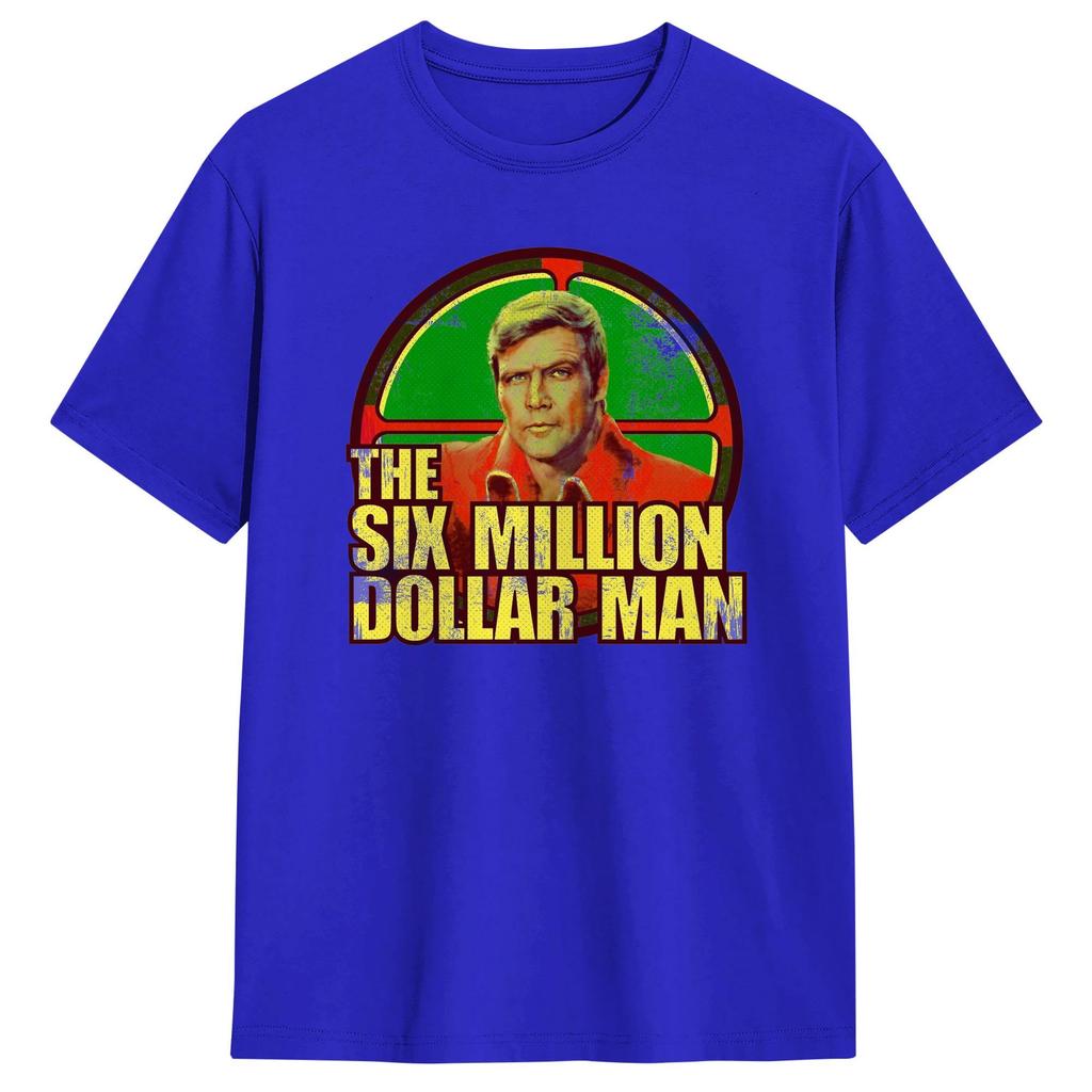 T-shirt TV Unisex Sei Milioni di Dollari T-shirt Estive in Puro Cotone per Unisex Hip Hop T-shirt Stampata Manica Corta Abbigliamento Streetwear