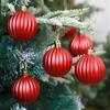 6pcs/set Christmas Ball Champagne Pumpkin Ball Xmas Decorative Hanging Ornaments Party Christmas Spheres Pendant