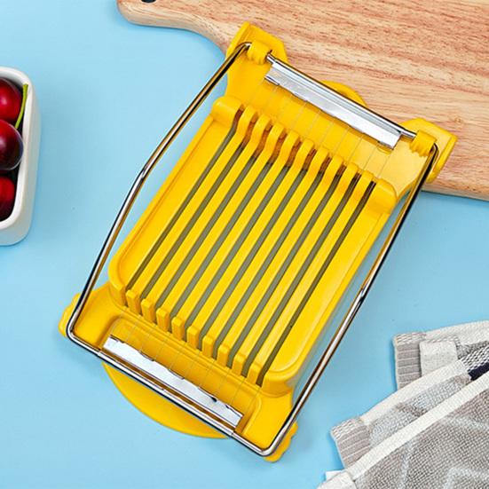 Multifunctional Food Slicer Stainless Steel 10-Wire Cutter Safe Hand Guard Slicer for Lunch Meat Sausages Eggs Bananas Strawberries Kitchen Gadget