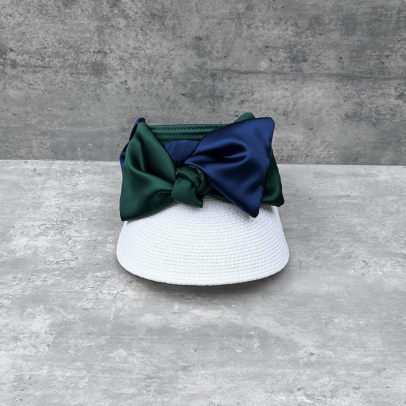 

Summer Bow Empty Top Hat Women S Topless Sun Hat Showing Face Small Sunscreen Hairpin Hat Cap Tide M（56-58cm）