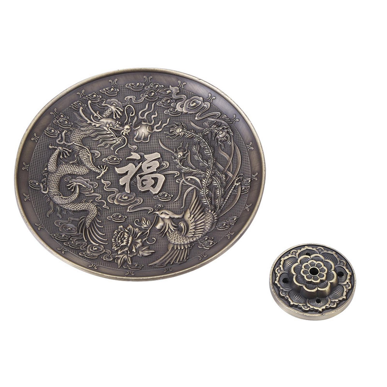 

Держатель для благовоний из цинкового сплава, бронзовая курильница с рисунком дракона для спальни и храма