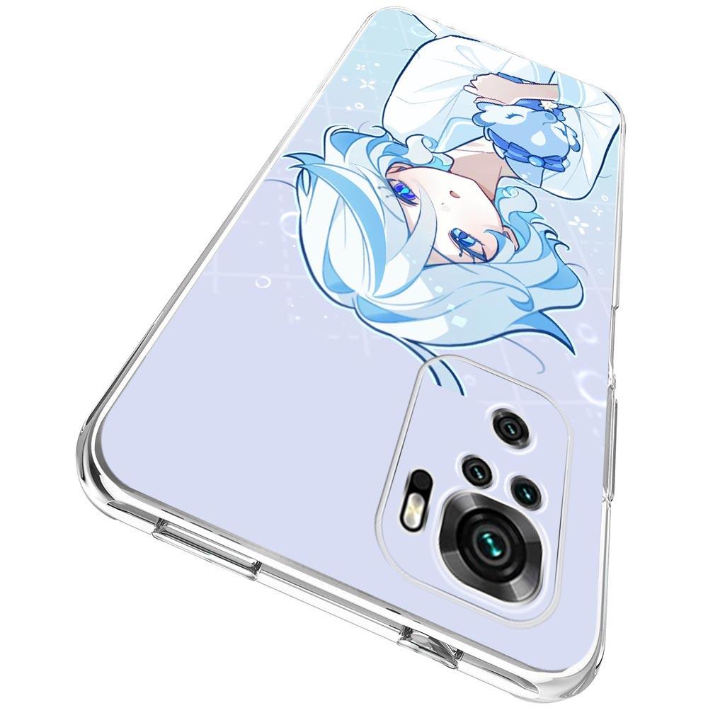 Phone Case For Xiaomi Redmi Note 14 13 12 4G 9S 9 10 11 Pro Plus 5G 14C 13C 12C 10C 9A Clear Cover Genshin Impact Lovely Furina