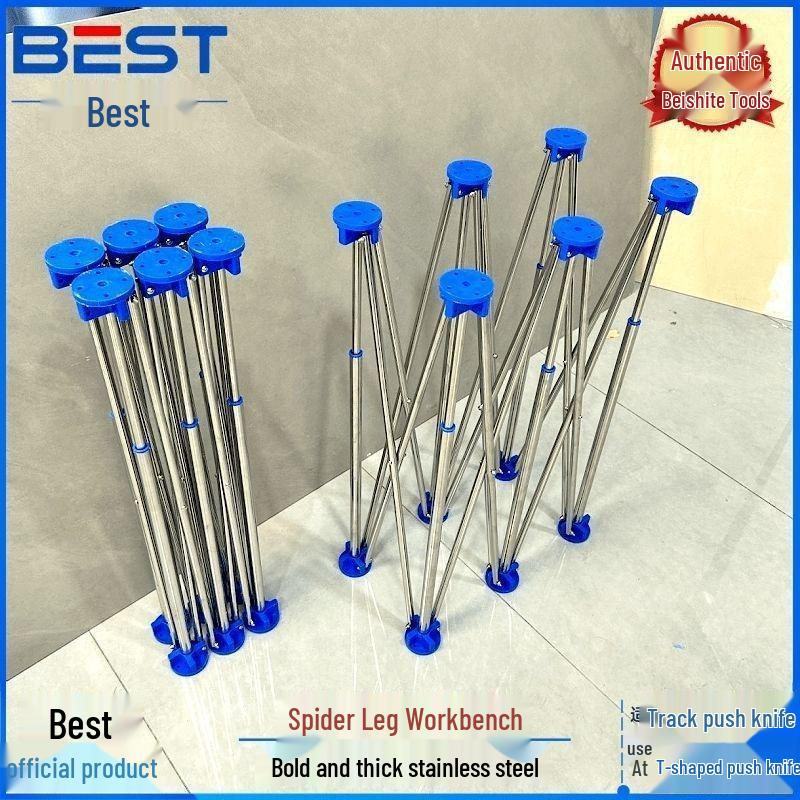 Beishite Foldable Spider Leg Workbench: Thickened Stainless Steel, Multi-functional Support for Tilers