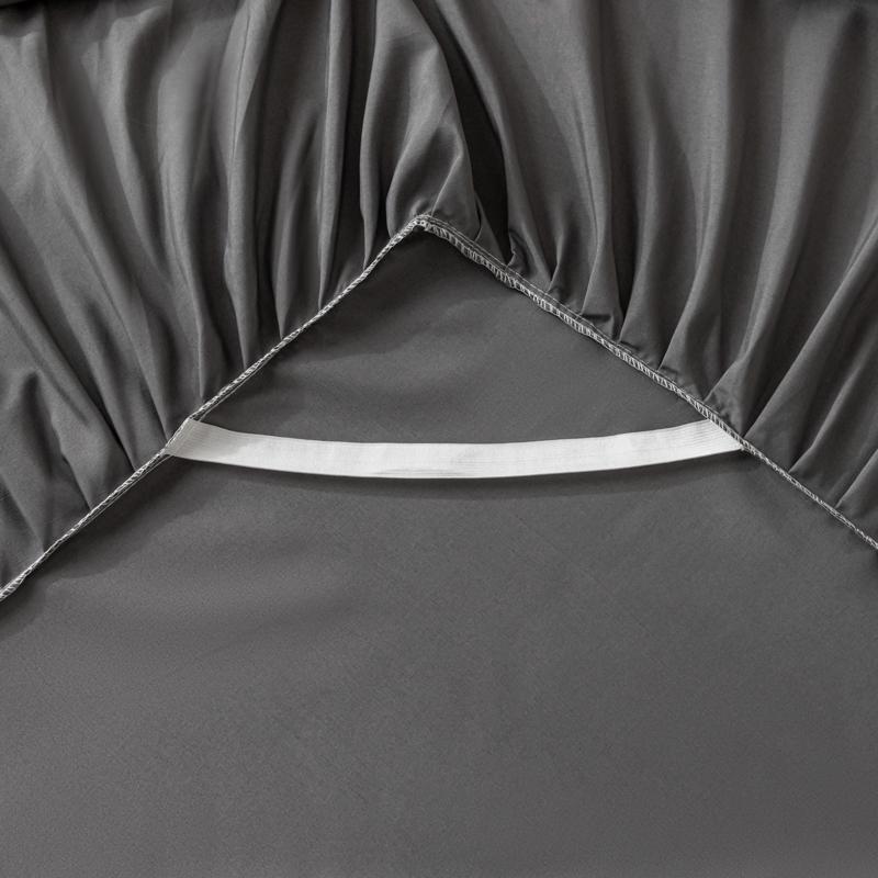 1pc Gray Bed Skirt Skin-friendly Bed Cover Simple Style Mattress Protector Roupa De Cama Soft Bedspread for Home (No Pillowcase)