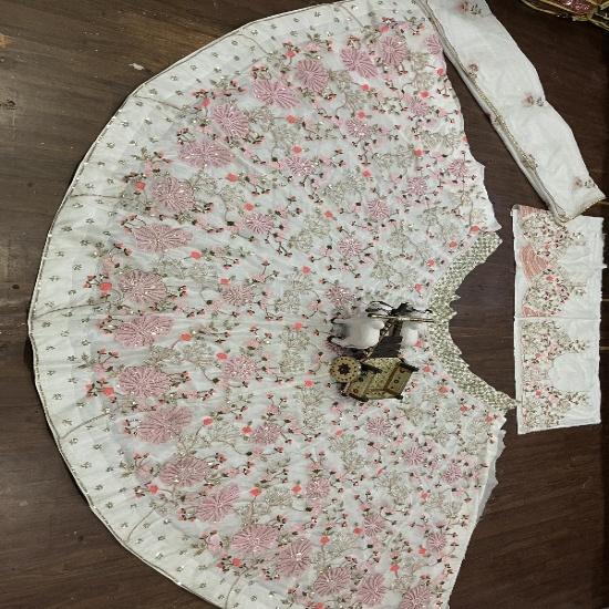Designer White Floral Embroidered Lehenga Choli for Girls & Women