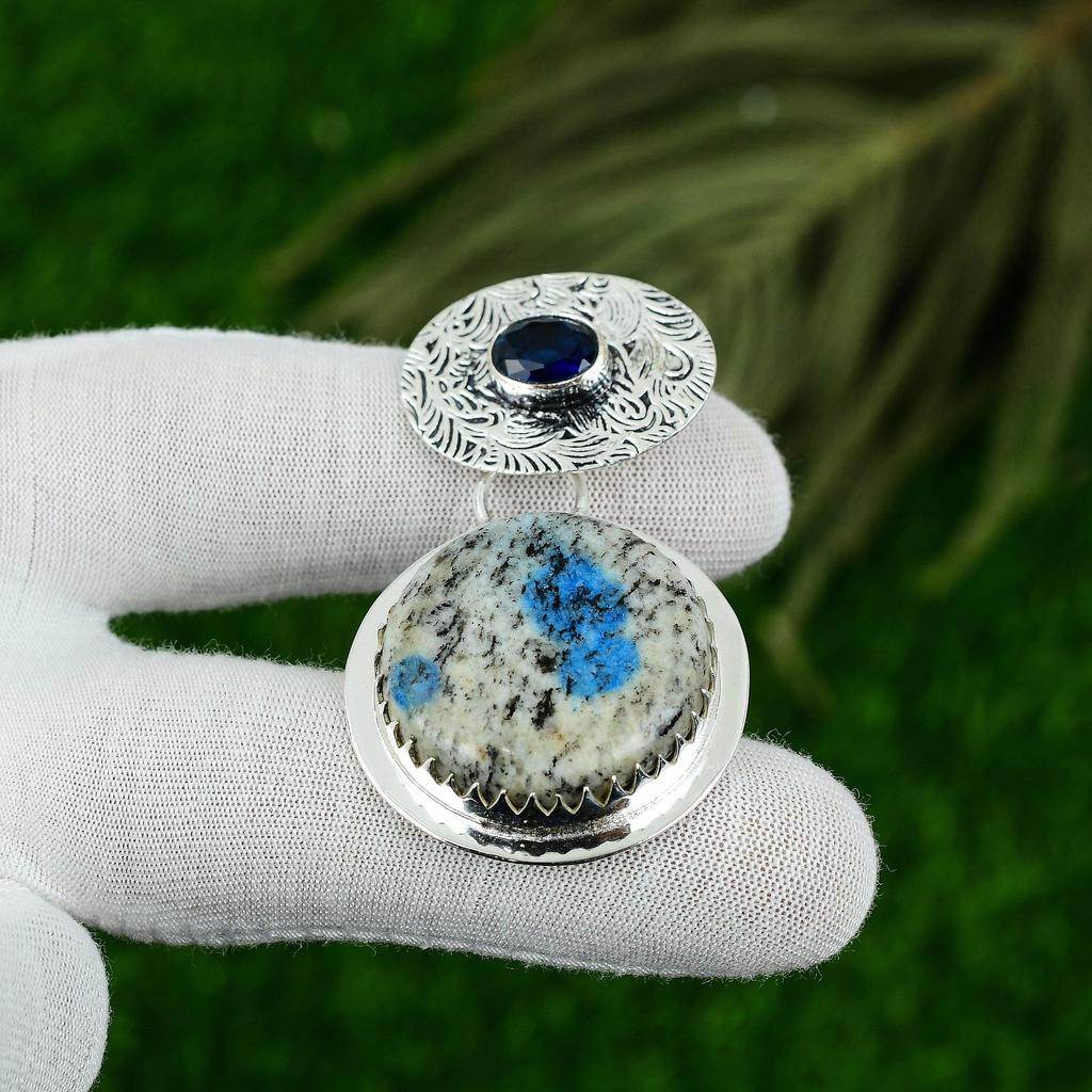 Pandantiv cu Piatră Prețioasă Jasp K2 Natural Argint Sterling 925 Bijuterii Indiene Pentru Fete