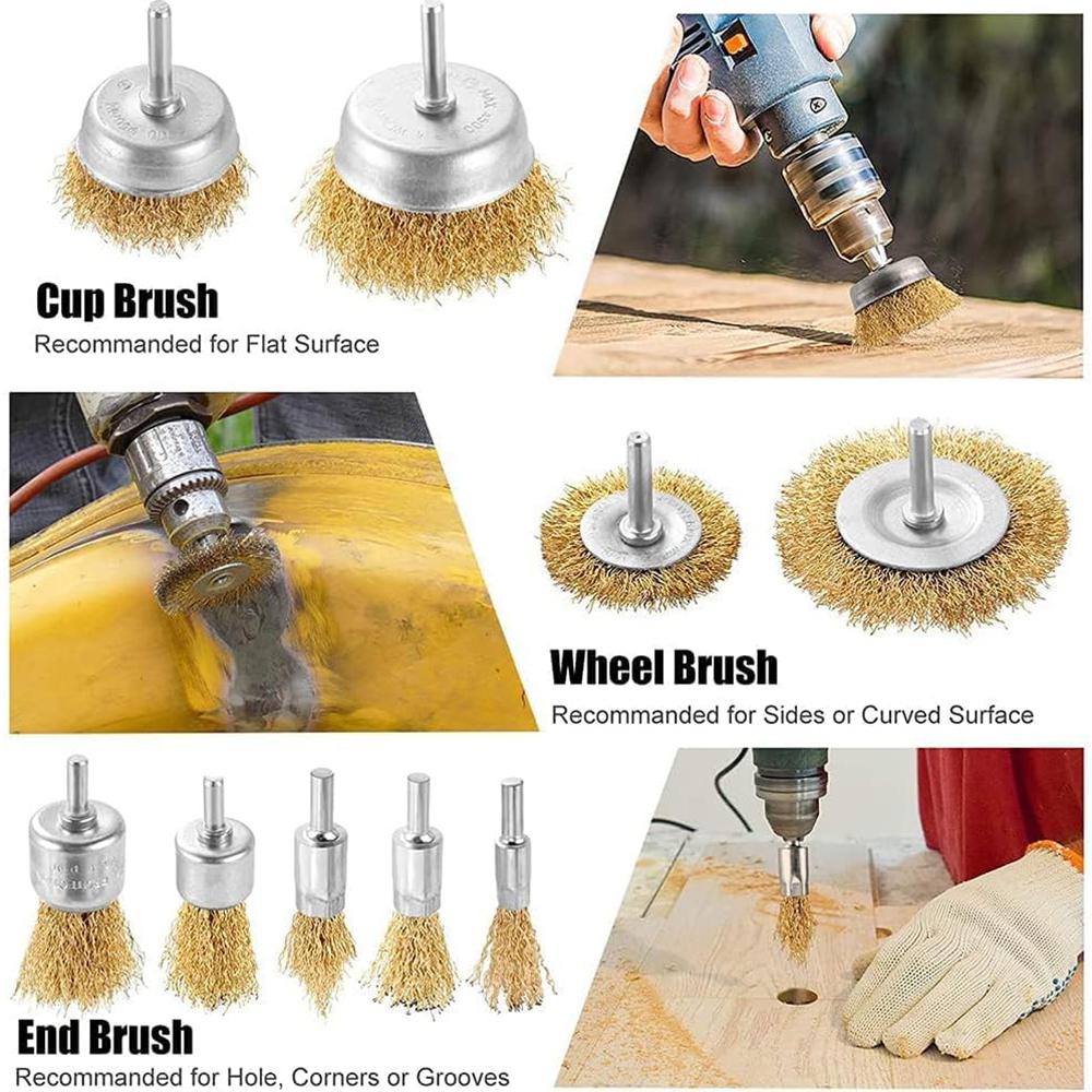 Car Detailig Brushes Set Drill Brush Attachment Set Heavy Duty Power Scrubber Brushes for Bathroom Kitchen Auto Cleaing Supplies
