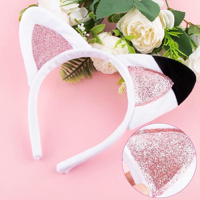 Plush Cat Ear Headband for Cosplay and Halloween