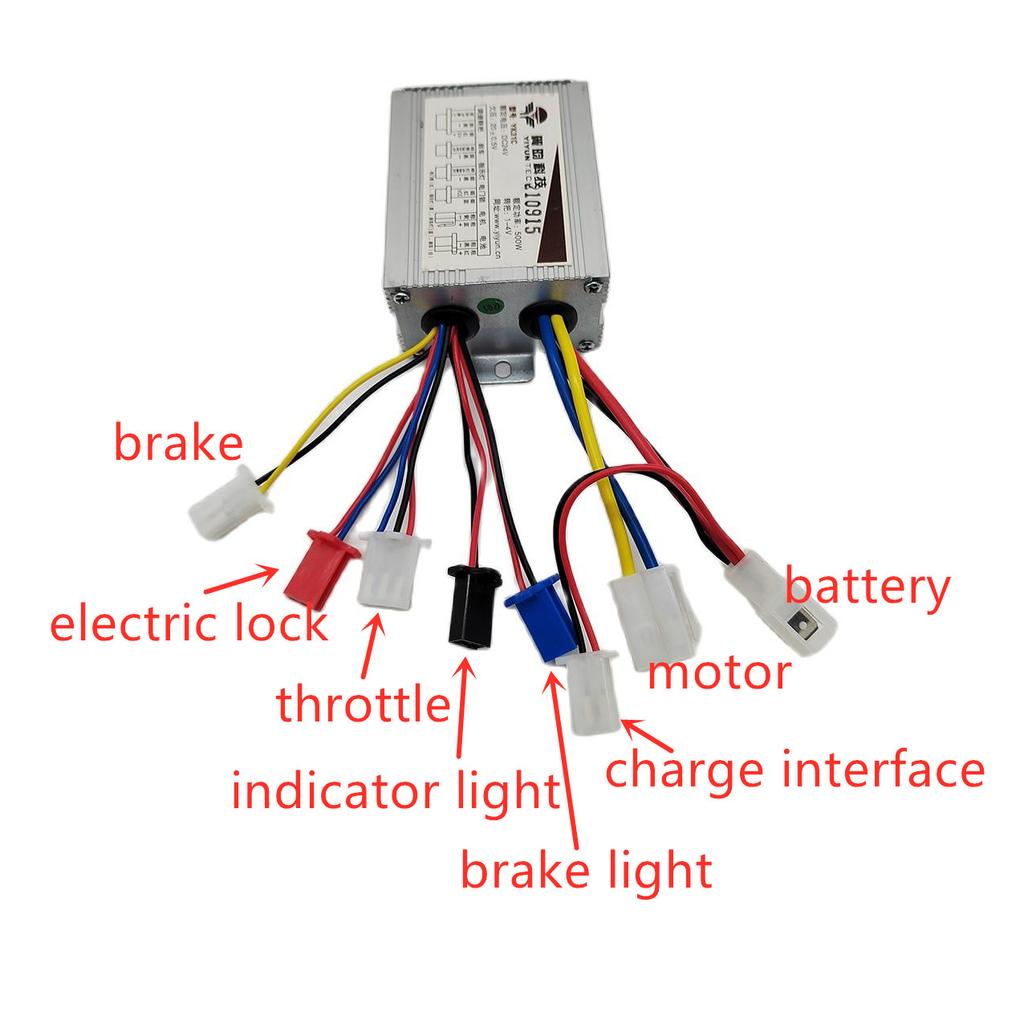 Controlador de Motor Cepillado 24V 36V 48V 250W 350W 500W Acelerador Pantalla LCD Kit de Frenos Eléctricos para Bicicleta Eléctrica Scooter Motor DC