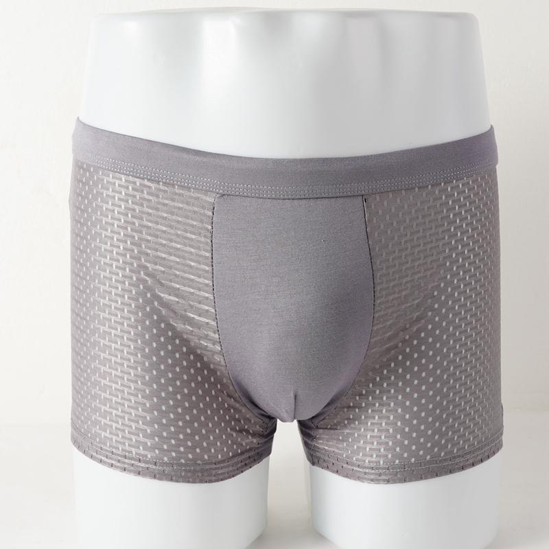 4 Pack Men's Panties Men Underwear Boxer Shorts Summer Ice Silk Mesh Breathable High Quality Hole Shorts Male Sexy Underpant
