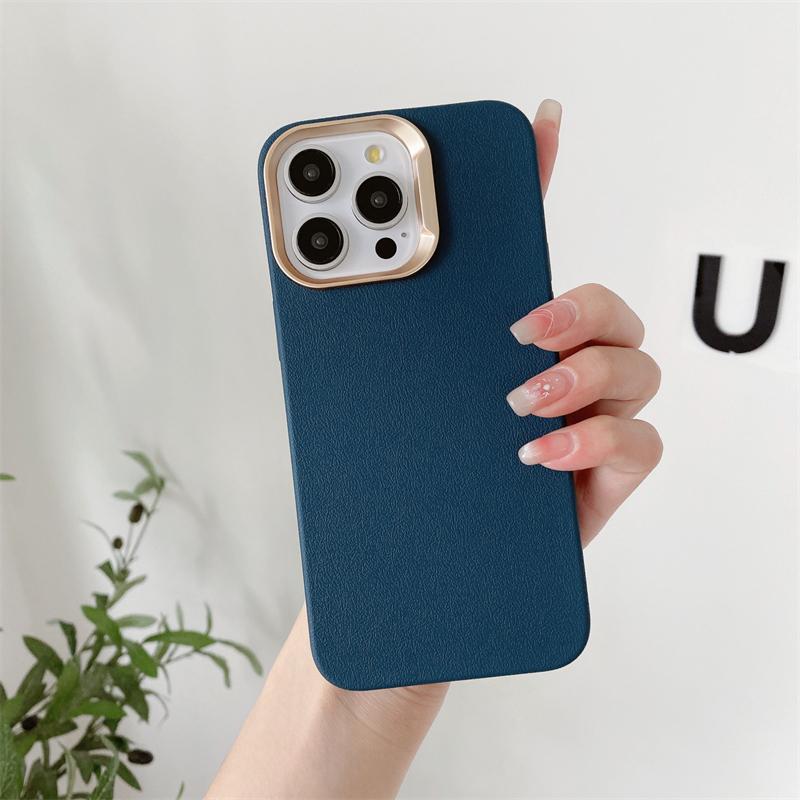 Luxury Candy Color Leather Texture Silicone Phone Case For iPhone 11 12 13 14 15 16 Pro Max Plus Matte Soft Shockproof Cover