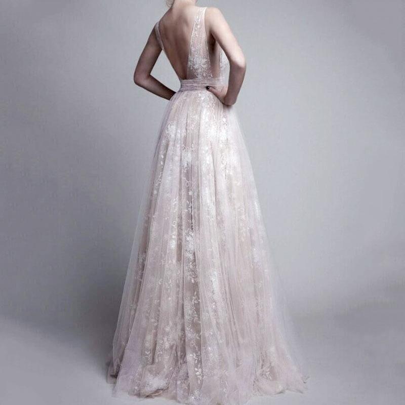 2025 Summer New Cross-border European and American Women's Clothing Amazon Dress Sexy Lace Deep V Sleeveless Evening Dress