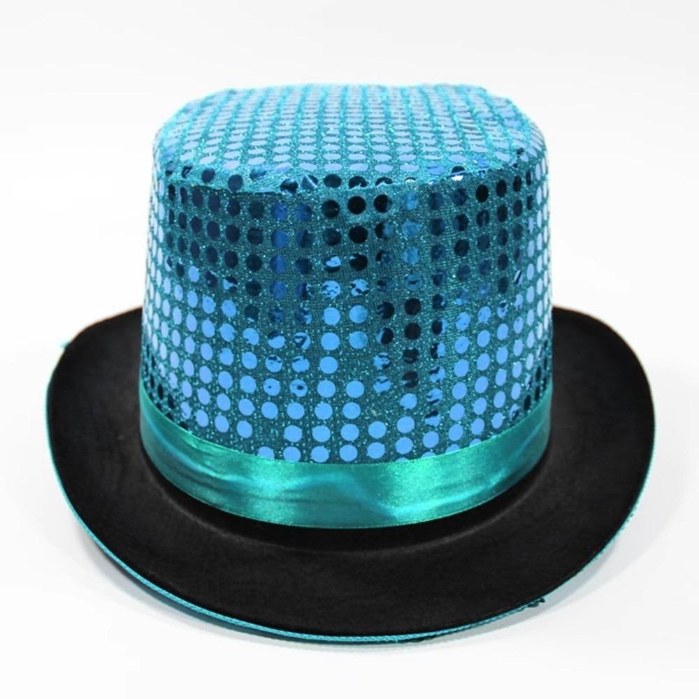 Paillettenbesetzter Jazz Glitzernder Spiegelhut Glitzernde Performance Requisite Hut Bühnenbeleuchtung Fokussierender Hut