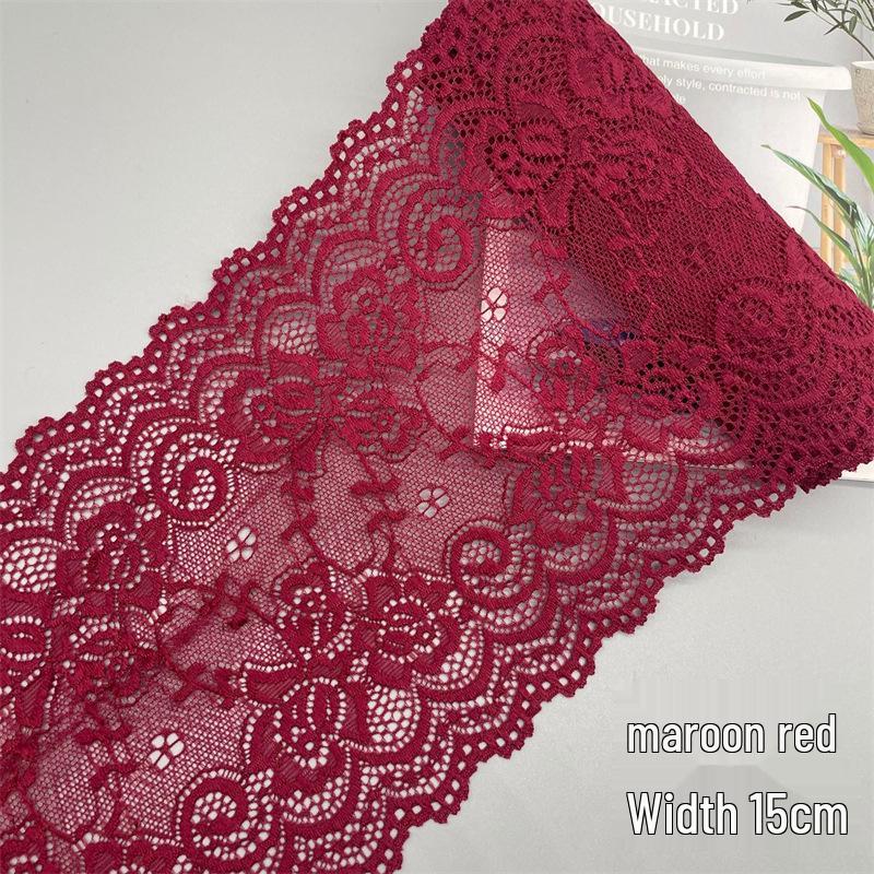 15cm Colorful Soft Elastic Lace Trim for Lingerie and Skirt Hem