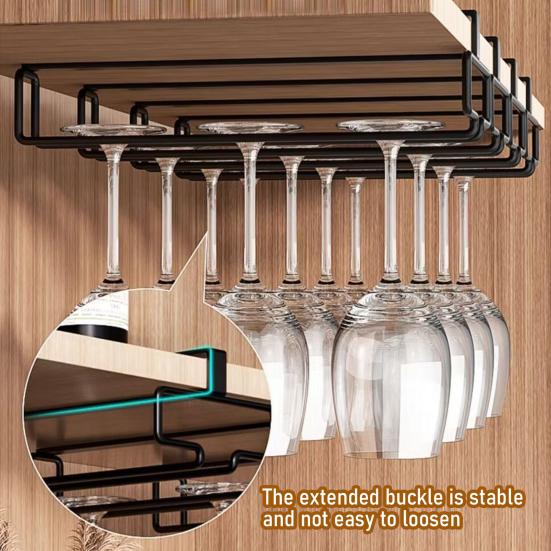 Rödvinshållare Förtjockad Metall Träfäste Stabil Rostskyddande Självhäftande Fäste Ingen Borrning Upp-och-Ned Förvaring Dekorativ Köksställ