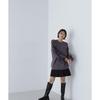 Natural Beauty Basic Ribbon Sleeve Knit Charcoal Women's Lace-Up Sweater,