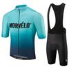 2026 Sommer Atmungsaktives Radsportanzug Set Herren MORVELO Team Kurzarm Radsportbekleidung Fahrrad Uniform Trikot Ropa Ciclismo Sommer Fahrradbekleidung