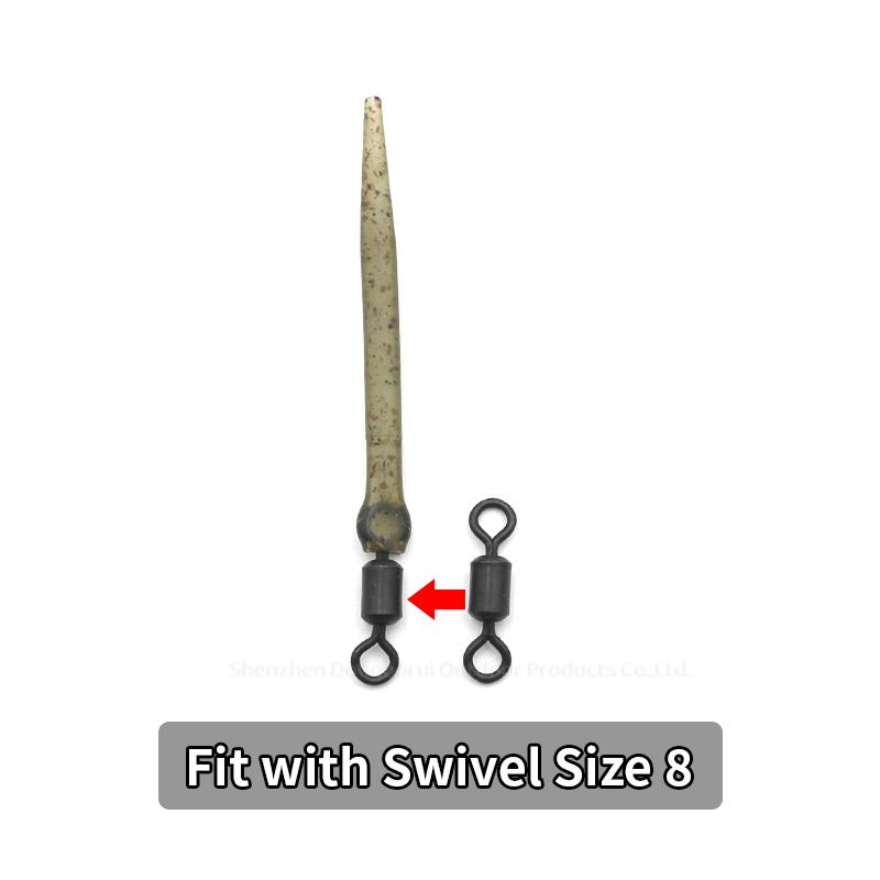 20pcs Carp Fishing Rubber Anti Tangle Sleeve Fit With QC Swivel Size 8 40/60mm For Carp Fishing End Tackle Accessories