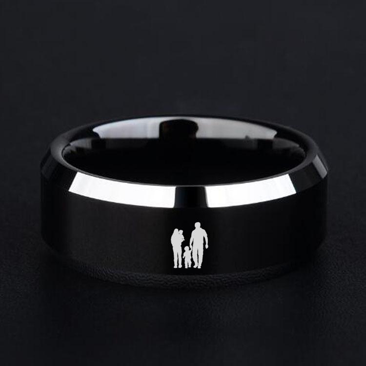 Punk Vintage Siyah bıçak alev Desen Erkek Yüzük Paslanmaz Çelik Titanyum Yüzükler Erkekler Kadınlar için Alyanslar