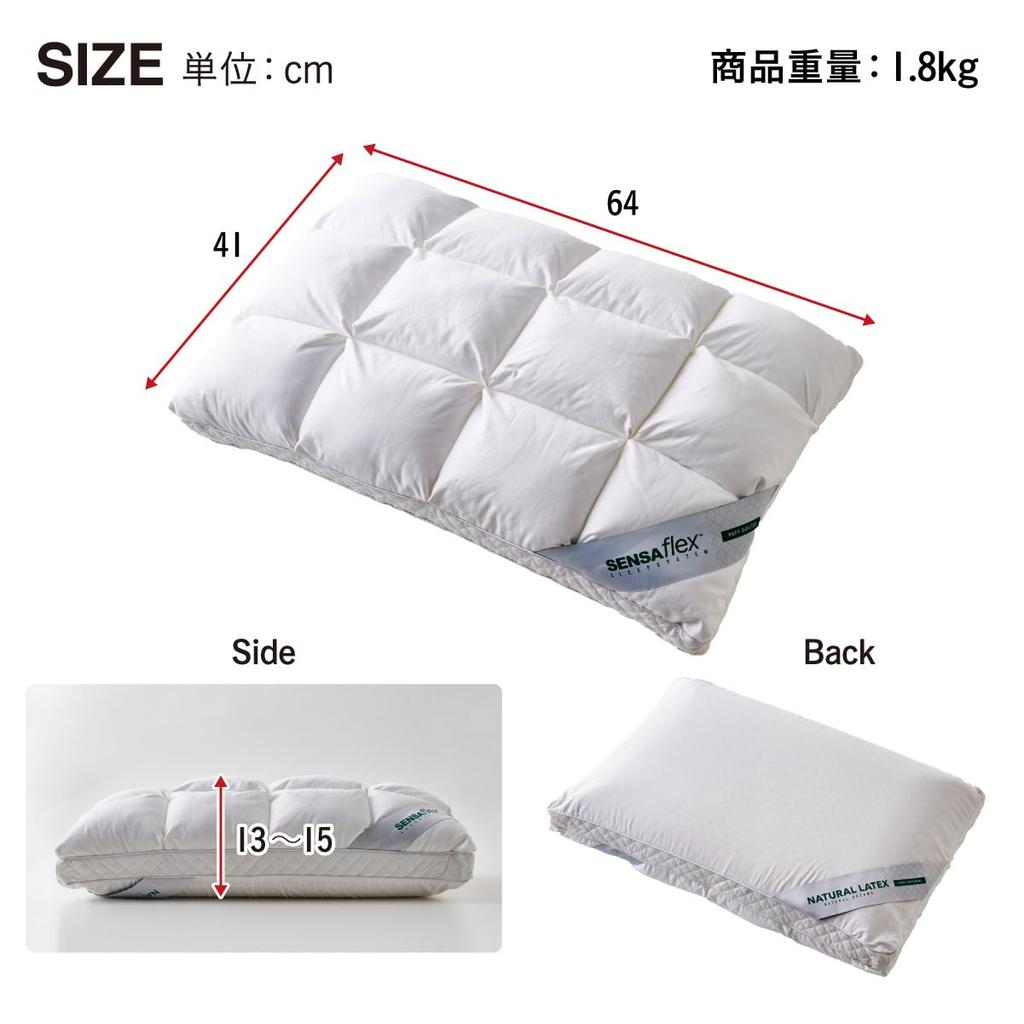 Smart-i Sensaflex Kissen, ein höhenverstellbares Hybridkissen aus Naturlatex und Memory-Schaum, mit einem doppelseitigen Design, hoher Elastizität,