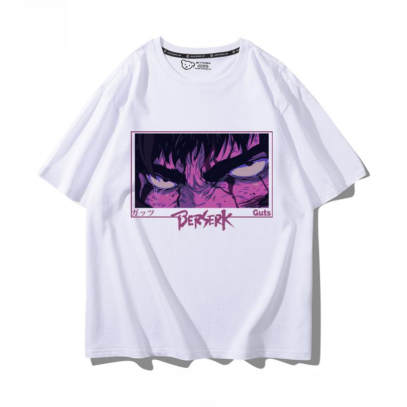 Berserk anime potisk osobnosti letní pánské 100% bavlna krátký rukáv venkovní ležérní pohodlné streetwear