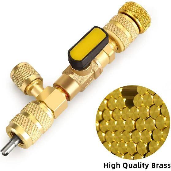 R410A R22 AC Valve Core Remover Installer Tool, Valve Core Remover, Dual Size 1/4"-5/16" Port HVAC Valve Core Removal Installer for Refrigeration Air