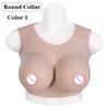 Eyung Silicone Breast Forms Hight Low Round Collar Crossdresser Drag Queen Silicone Breastplate Fake Boob Cosplay Silicone Plate