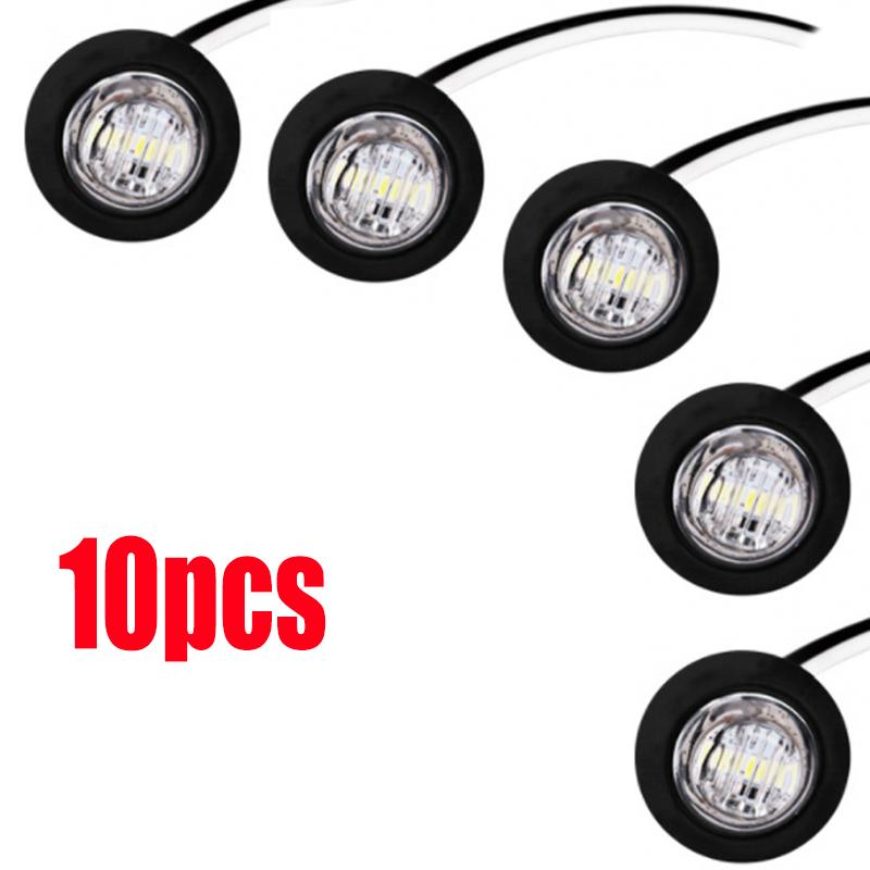 LED boční směrové světlo pro nákladní automobily s vysokým jasem, kulatý ukazatel směrového světla pro motocykly, bezpečnostní výstražná kontrolka, červená, bílá, jantarová