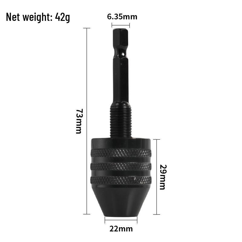 Hex Handle 3-Jaw Mini Chuck 0.3-8.0mm Drill Conversion Tool for Electric Grinder