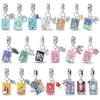 Enamel Colors Zircon Charm Beads Authentic Copper Tarot Card Dangle For Genuine Arm Bracelet Charms Pendant Jewelry Piece