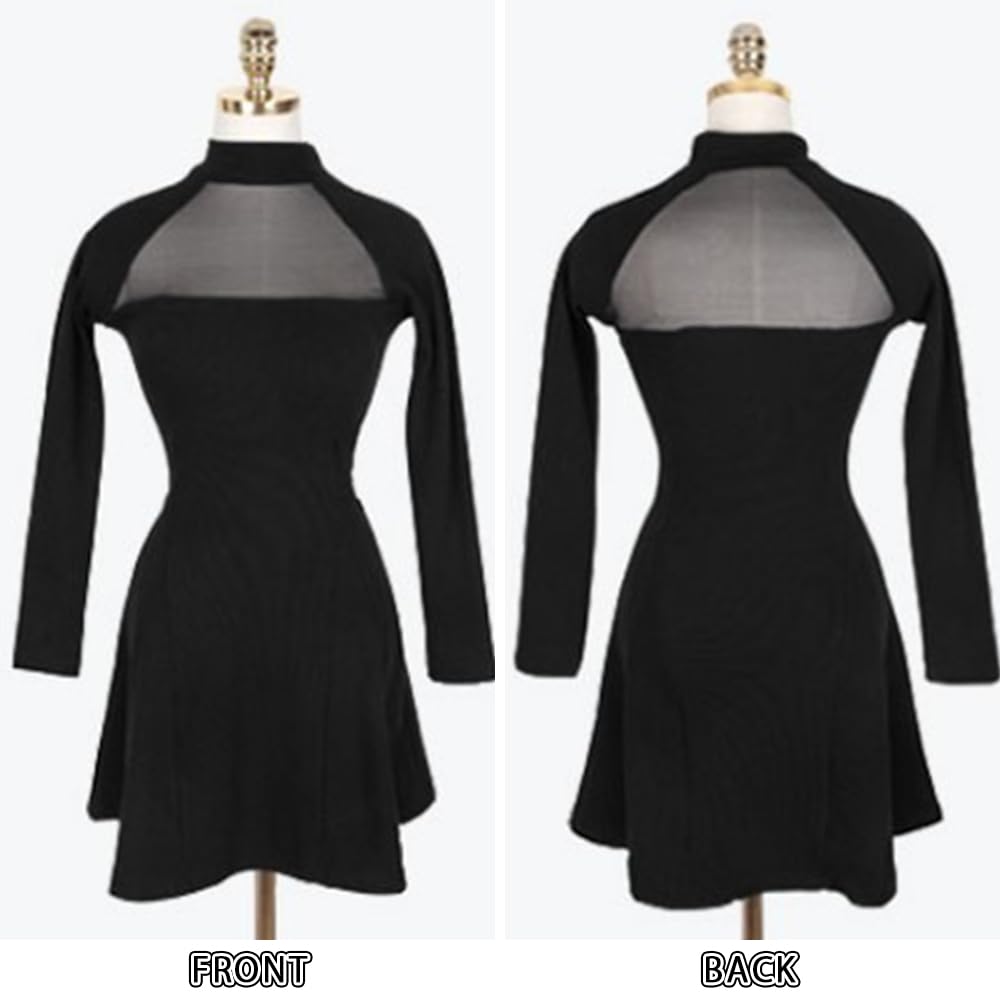 GRAXIA Hostess Mini Tight Long Size L Dress, Dress, Flared, A-Line, Dress, Hostess, Club, Lounge, Sleeve, See-Through, Stylish, Décolleté, Mesh,