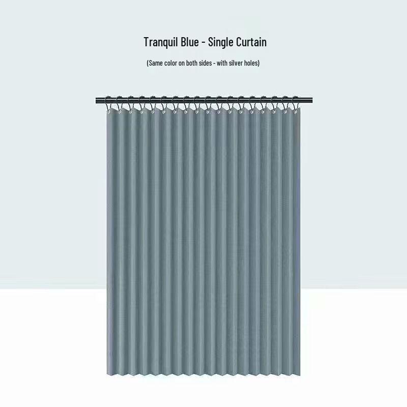 Magnetic No-Drill Waterproof Folding Shower Curtain Set for Bathroom Wet/Dry Separation