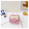 Childrens Cartoon Pattern Pu Shoulder Bag With Artificial Pearl Bow And Flower Decoration For Daily Casual Wear