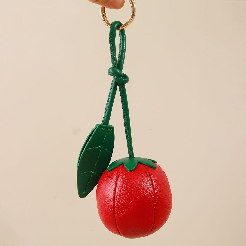 PU Leather Tomato Red Fruit Exquisite Creativity Bag Charm Cute Vegetable Backpack Pendant Accessory Gift Bag Charm