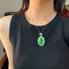 Full Green Yang Green Natural Agate Green Chalcedony Pendant Female, Real Shot Fidelity