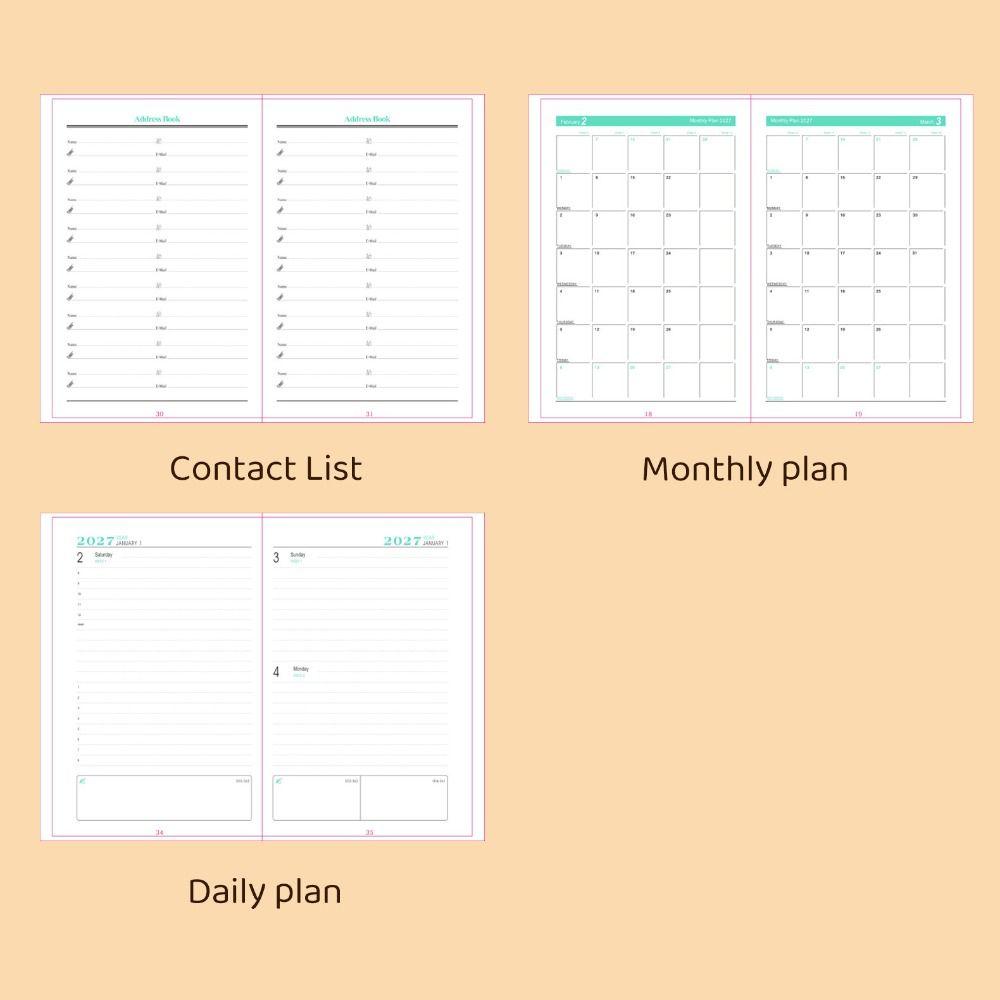 12 Months A5 Agenda Planning Notebook Wear-resistant Office Work Planner  Business