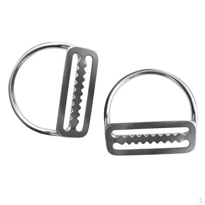 2 Pieces / Set 316 Stainless Steel Keeper Clip & Bent D Ring for 5cm/2