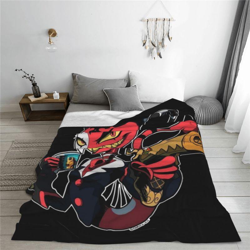Custom Animated Anime Helluva Boss Blitzo Blanket 3D Printed Soft Flannel Fleece Warm Throw Blankets Car Bedding Sofa Bedspreads