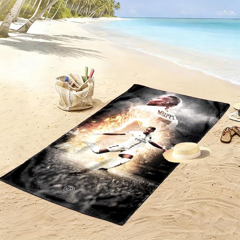 Kylian Mbappé Force Beach Towel, Large Soft Quick Dry Towel for Beach Camping Swimming